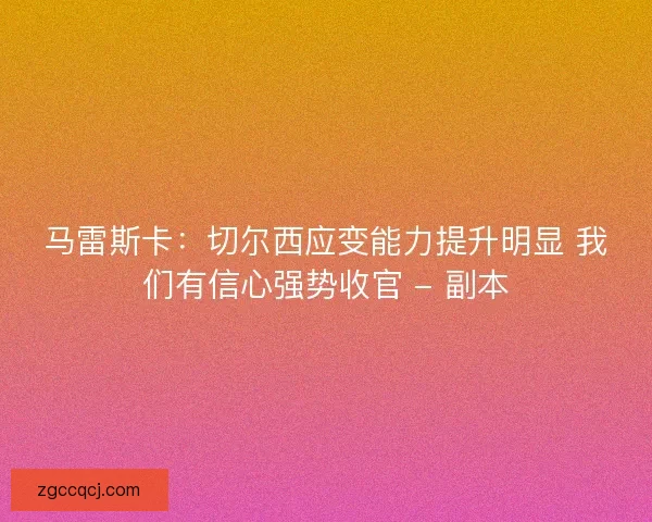 马雷斯卡：切尔西应变能力提升明显 我们有信心强势收官 - 副本