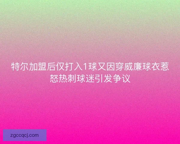 特尔加盟后仅打入1球又因穿威廉球衣惹怒热刺球迷引发争议