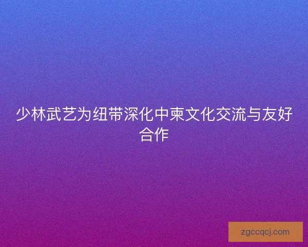 少林武艺为纽带深化中柬文化交流与友好合作 少林武艺为纽带深化中柬文化交流与友好合作